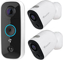Toucan 1 Wireless Battery Powered  Video Doorbell + 2 Wireless Battery Powered Camera 6500 mAh Bundle