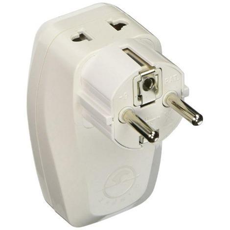 Adaptador de enchufe de viaje coreano con USB y protección contra sobretensiones - Tipo E/F con conexión a tierra