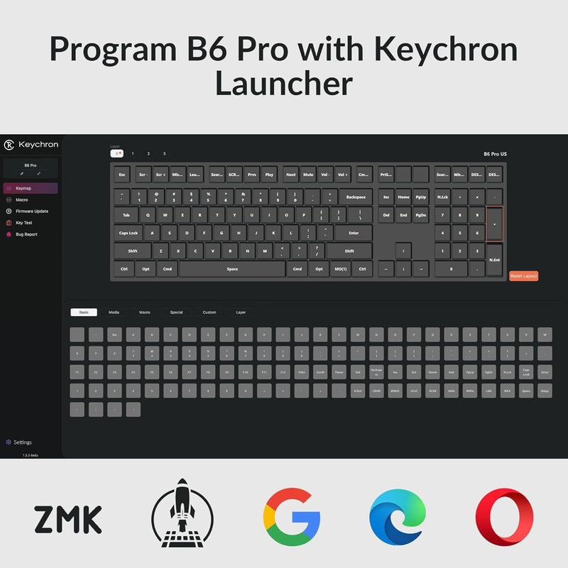 Teclado inalámbrico ultrafino Keychron B6 Pro gris espacial