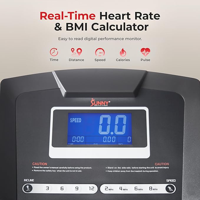 Cinta de correr inteligente premium con inclinación automática Sunny Health &amp; Fitness - SF-T7515SMART