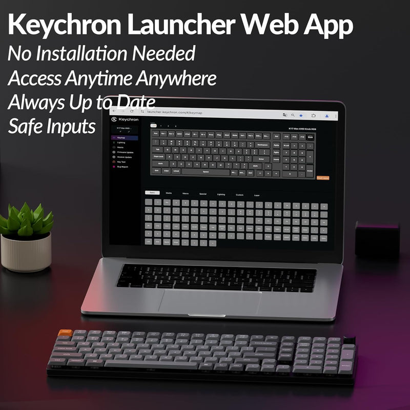 Teclado Keychron K17 Max con interruptor rojo, retroiluminación RGB y Gateron intercambiable