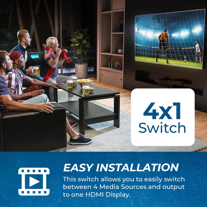Conmutador HDMI 4x1 multivisor Ultra HD 4K con salida VGA (HDS-401MV)
