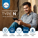 Adaptador de viaje para Brasil - 2 en 1 - Tipo N - Diseño compacto (US-11C)