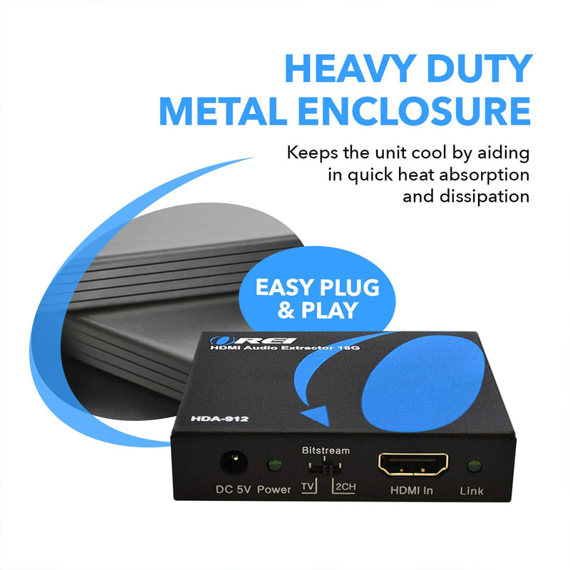Convertidor extractor de audio HDMI - SPDIF + salida de 3,5 mm (HDA-912) 