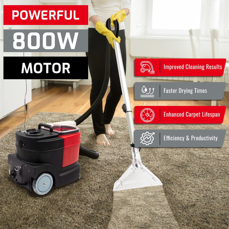 SM04 Cold Water Carpet Extractor, Powerful 1.07 HP Motor, 2.1 gal Sewage Tank, 3.7 gal Solution Tank