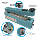 8” Manual Impulse Bag Sealer with Cutter – UL Listed
