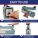 8” Manual Impulse Bag Sealer with Cutter – UL Listed