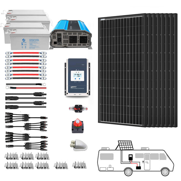 Acopower 100W mono
300Ah/1.5kW
(3x100Ah) Li300Ah M800w