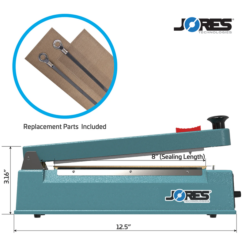 8” Manual Impulse Bag Sealer with Cutter