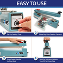 8” Manual Impulse Bag Sealer with Cutter