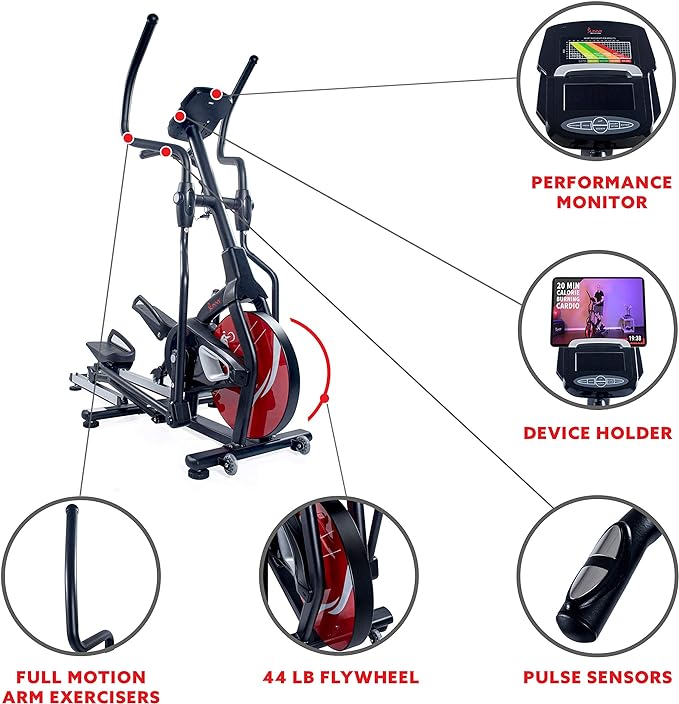Sunny Health & Fitness Stride Zone Elliptical Machine Magnetic Fitness
