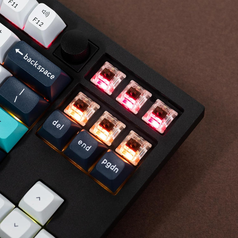 Keychron Q3 Max Swappable RGB Backlight Brown Switch Knob Version Keyboard - Black