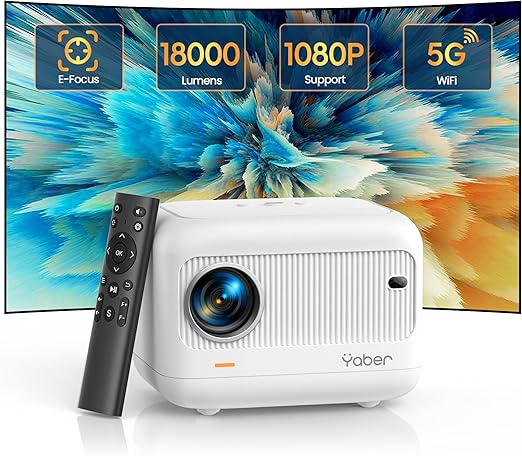 Yaber E1 Mini Projector with 5G WiFi and Bluetooth 5.2