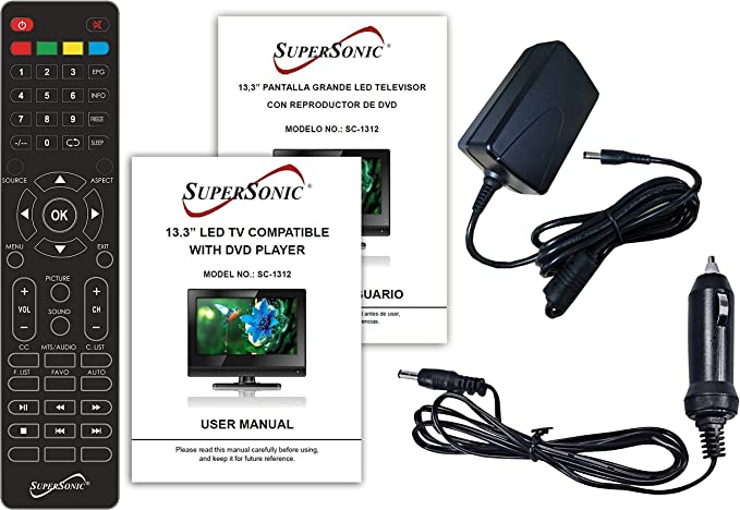 Supersonic 13" AC/DC LED Widescreen HDTV/DVD Combo