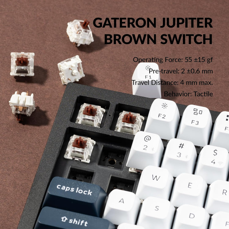 Keychron Q3 Max Swappable RGB Backlight Brown Switch Knob Version Keyboard - Black