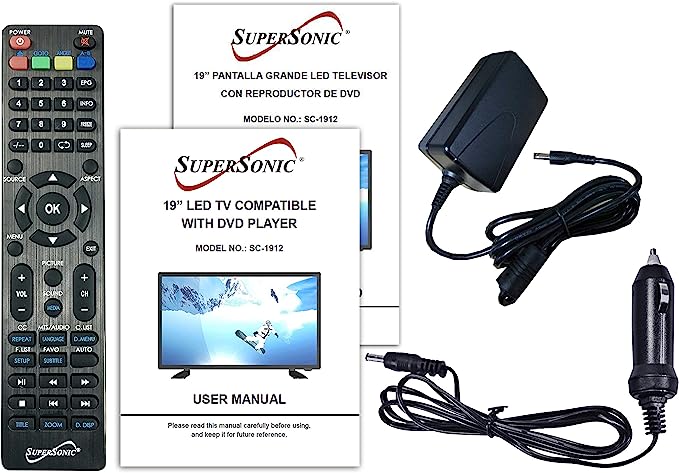 Supersonic 19"  AC/DC LED Widescreen HDTV/DVD Combo