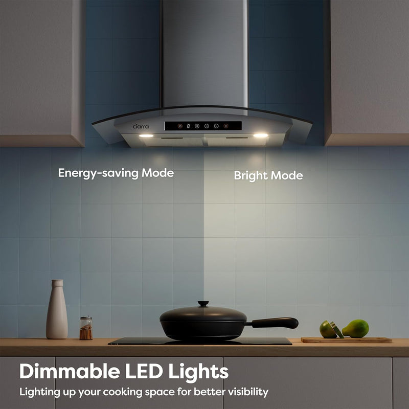 Campana extractora inteligente de pared CIARRA de 30 pulgadas con control por voz de Alexa y Google Home CAS75502W-OW