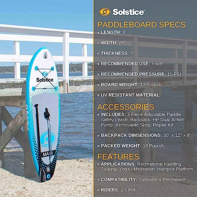 Solstice Maui Inflatable Youth Stand Up Paddleboard
