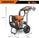 Hidrolavadora a gas Genmax GMGPW4200-A de 4200 PSI y 4 GPM con arranque eléctrico, 5 boquillas QC, pistola rociadora y manguera de 3/8 de pulgada x 50 pies