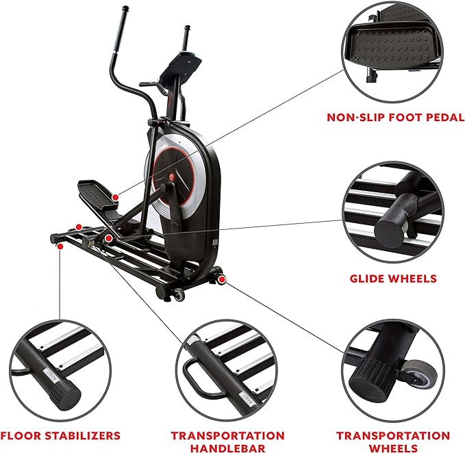 Bicicleta elíptica programable Sunny Health &amp; Fitness SF-E3875