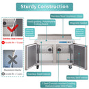 48 inch Salad Sandwich Prep Table Refrigerator, Mega Top, Stainless Steel Food Prep Cooler