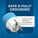 Adaptador de viaje para Alemania y Francia - 2 en 1 - Tipo E/F - Diseño compacto (US-9)