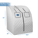 Durasage Health - Sauna de vapor portátil extragrande para bajar de peso, desintoxicarse y relajarse en casa. Incluye silla. Plateado.