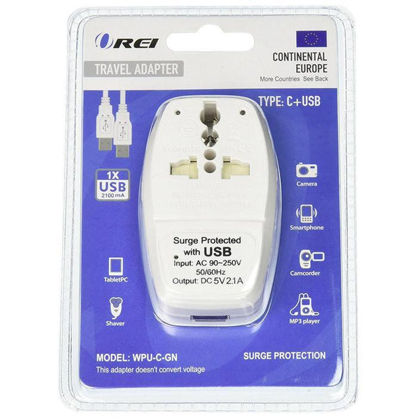 Adaptador de viaje para Rusia con USB y protección contra sobretensiones - Tipo C