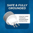 Adaptador de viaje para Brasil - 2 en 1 - Tipo N - Diseño compacto (US-11C)