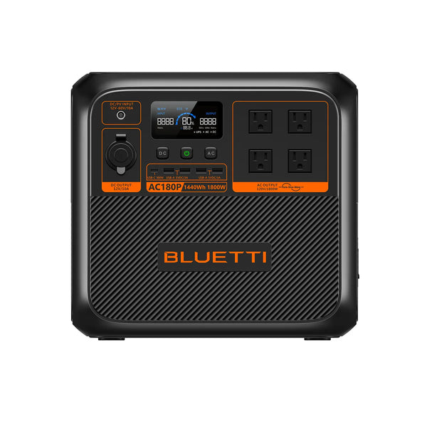 BLUETTI AC180P Solar Portable Power Station | 1,800W 1,152/1,440Wh BLUETTI AC180P Solar Portable Power Station | 1,800W 1,152/1,440Wh