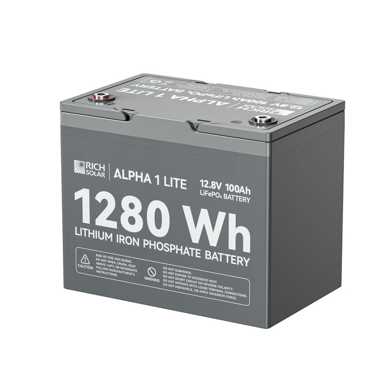 Rich Solar ALPHA 1 LITE | 12V 100Ah LiFePO4 Battery