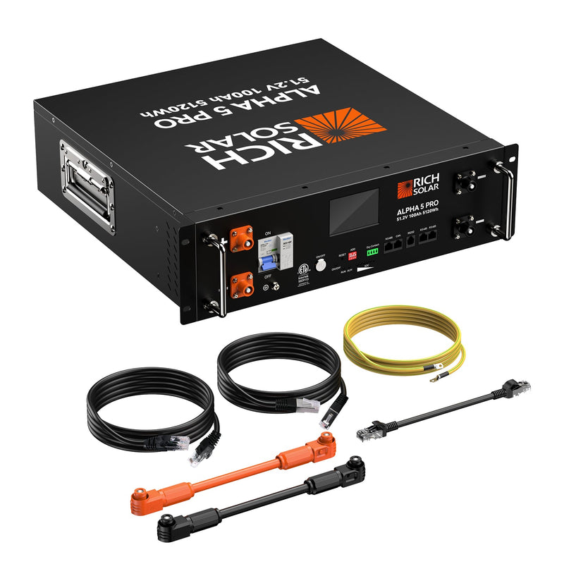 Batería Rich Solar ALPHA 5 PRO | LiFePO4 de 51,2 V y 100 Ah