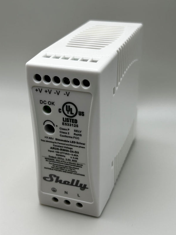Shelly 60 Watt UL Listed DIN Rail 24VDC Power Supply