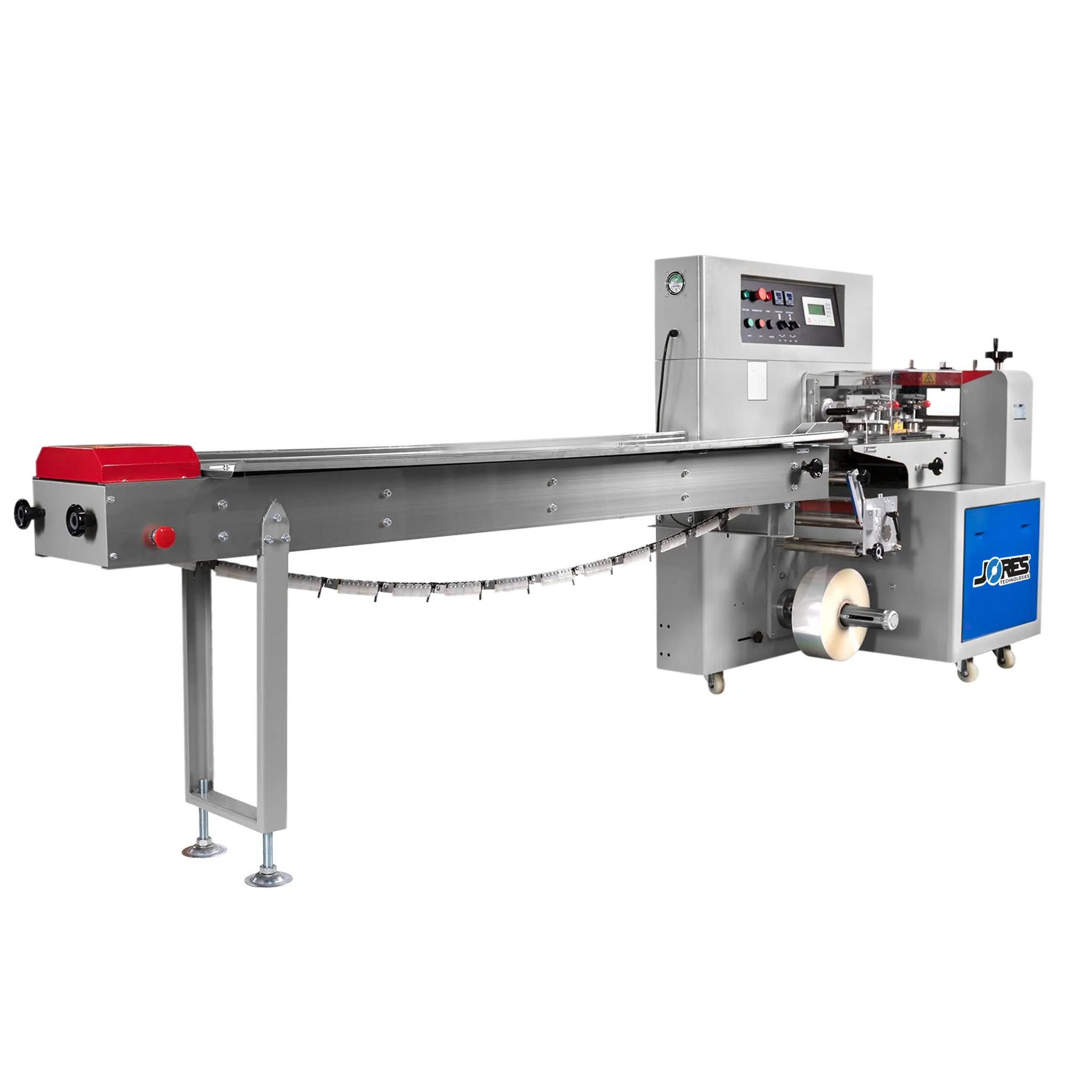 Automatic Horizontal Flow Wrapper with Inverted Film Feeder