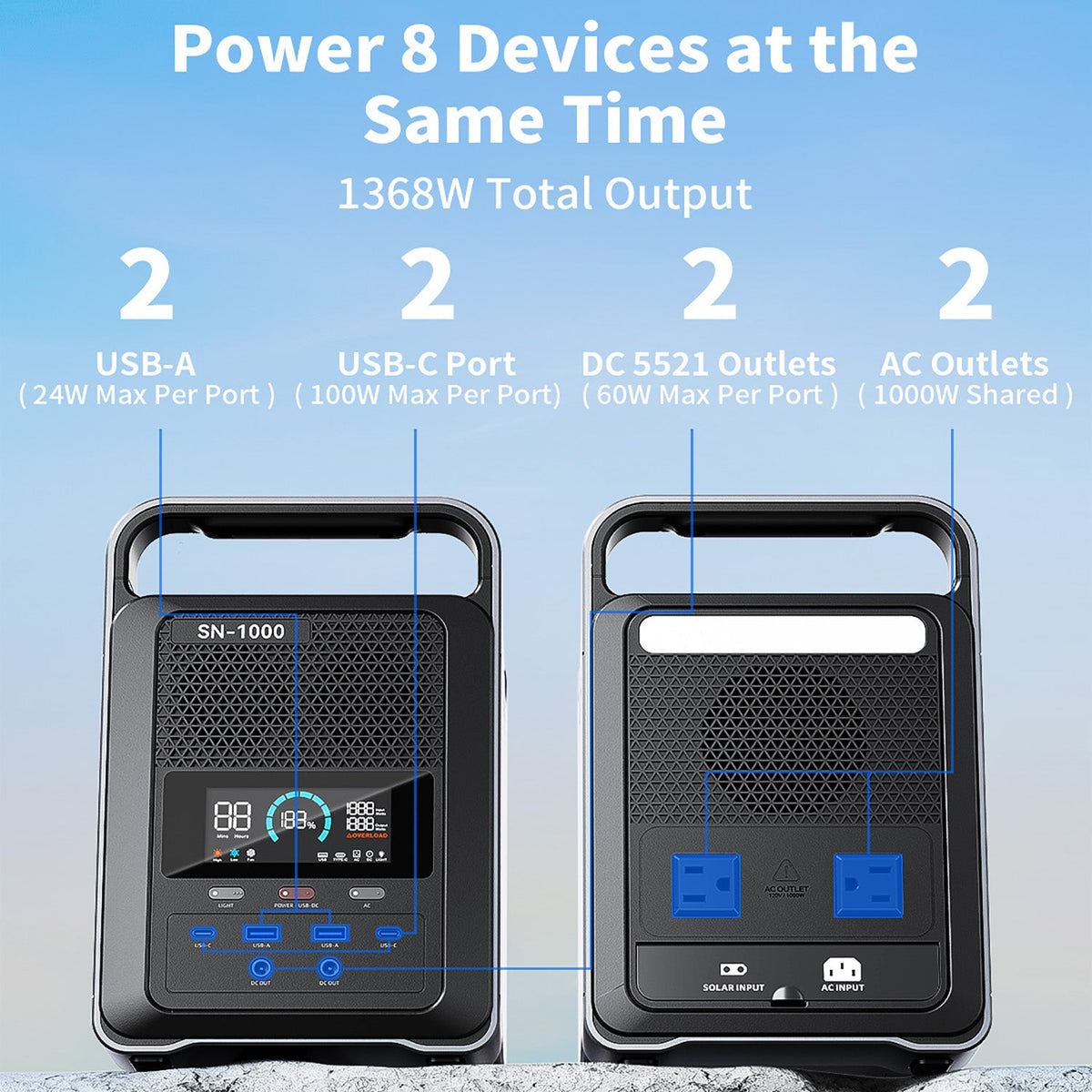 AllLike 1000W Portable Power Station | Wellbots