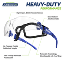 Anti-Fog Safety Glasses Convertible to Goggles with Removable Foam Seal, Temples & Headband