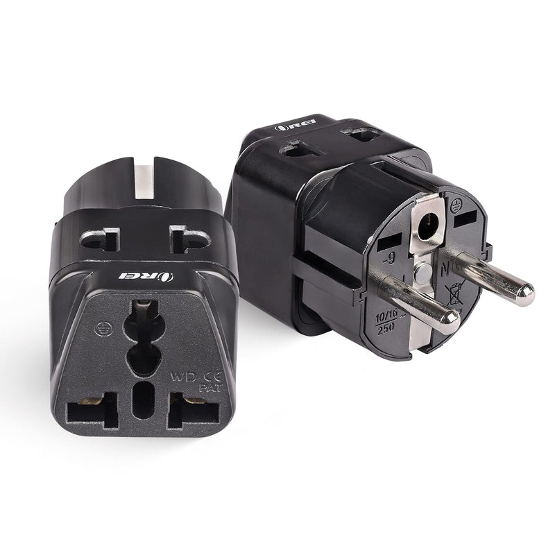Adaptador de viaje para Alemania y Francia - 2 en 1 - Tipo E/F - Diseño compacto (DB-9)