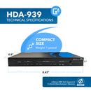 Extractor de audio EARC 4K a 60 Hz, reductor de escala HDMI I/D con mezcla descendente y compatibilidad con ARC 2.0, ancho de banda de 18 Gbps (HDA-939) 
