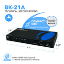 Conmutador HDMI 2x1 8K con extracción de audio y gestión de EDID (BK-21A) 