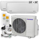 Aire acondicionado de pared de 18 000 BTU, 1,5 toneladas, 21 SEER2, multizona (2), bomba de calor, 230 voltios