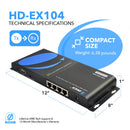 Extensor HDMI 1x4 sobre CAT5/6 de hasta 110 metros a 1080p con emisor IR y tecnología HDbitT (HD-EX104) 