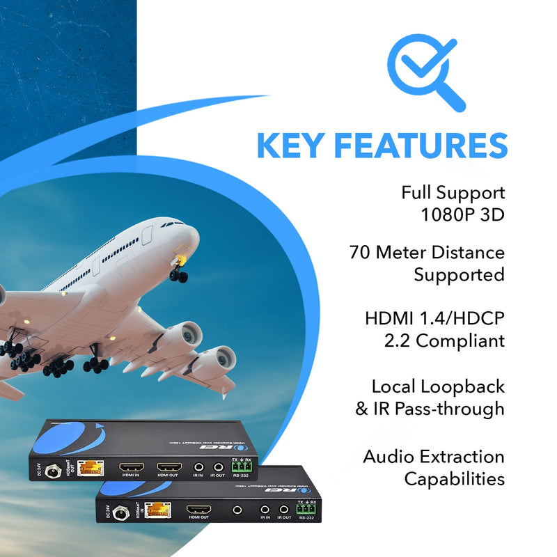 Extensor HDMI Ultra HD HDBaseT de hasta 70 m a 4K por Cat5e/6 (EX-230UHD) 