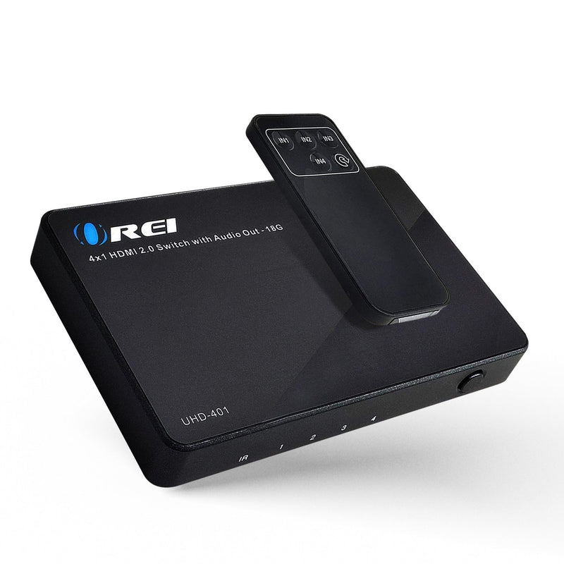 Conmutador HDMI Ultra HD 4x1 con extractor de audio y control remoto IR (UHD-401) 