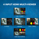 Conmutador HDMI multivisor cuádruple 4x1 sin interrupciones con salida HDMI Full HD 1080p (HD-401MR) 