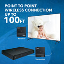 Transmisor y receptor HDMI inalámbrico 4K de OREI - Hasta 30 metros - Sin latencia - Perfecto para transmitir desde una computadora portátil, PC, cable, Netflix, YouTube y PS4 a un televisor HD o un proyector (WUHD-PRO100-K) 