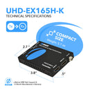 Extensor HDMI 4K con cable Cat6/7 de hasta 50 m (IR y salida de bucle) (UHD-EX165H-K)