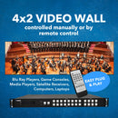 Matriz 8x8 con controlador de videowall 4K - Videowall 4x2 (UHD-808VW)