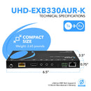 Extensor HDMI 4K HDBaseT sobre CAT5e/6/7 con control ARC/eARC y KVM hasta 100 m (UHD-EXB330AUR-K) 
