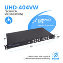 Matriz UHD 4x4 sin interrupciones de 18 Gbps (UHD-404VW) 