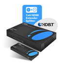 Extensor HDMI 4K 1x4 a través de CAT 6 hasta 400 pies con PoC, control IR bidireccional, gestión EDID (UHD14-EXB400-K) 